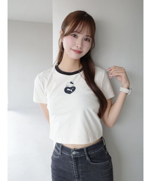 PUMA(プーマ)の「【PUMA×HELLO KITTY】GRAPHIC BABE TEE(Tシャツ/カットソー・レディース・ブルー/ブラック/ベージュ・FREE)」の18枚目の写真