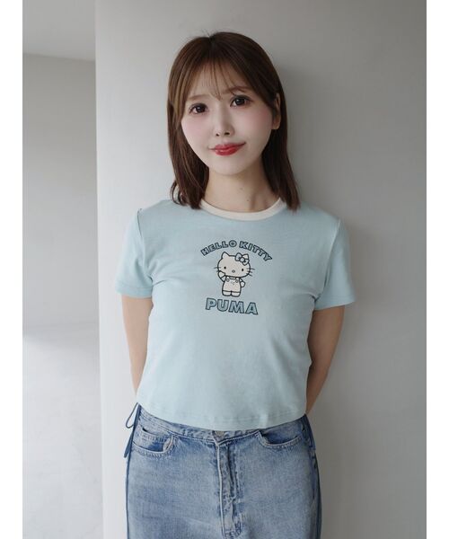PUMA(プーマ)の「【PUMA×HELLO KITTY】GRAPHIC BABE TEE(Tシャツ/カットソー・レディース・ブルー/ブラック/ベージュ・FREE)」の21枚目の写真