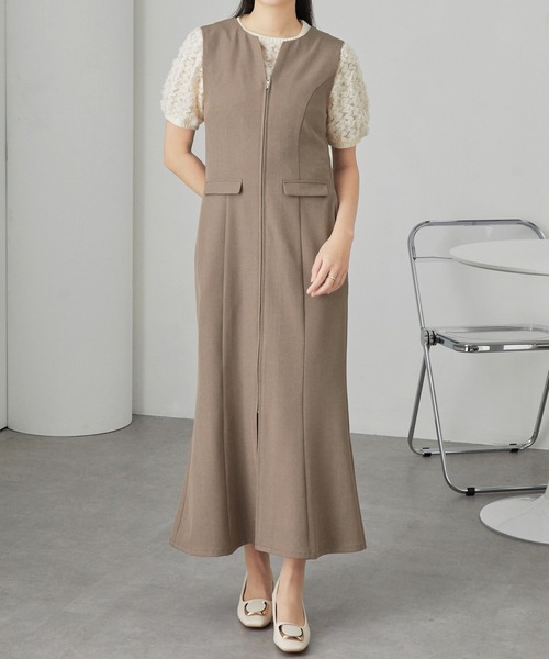 Cieluna】センタージップ マーメイドシルエット ロングワンピース