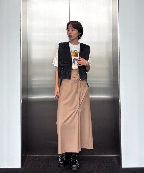 スカート AMERI MEDI WRAP LIKE WIDE WAIST SKIRT MEDI WRAP LIKE WIDE WAIST SKIRT（スカート）｜Ameri（アメリ