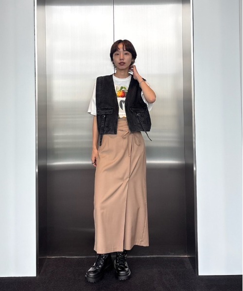 スカート AMERI MEDI WRAP LIKE WIDE WAIST SKIRT MEDI WRAP LIKE WIDE WAIST SKIRT（スカート）｜Ameri（アメリ