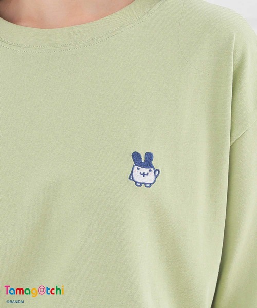 Honeys（ハニーズ）の「たまごっち／ゆるＴシャツ（Tシャツ/カットソー・レディース・オートミール/オレンジ/スミクロ/ミント/ピンク/ホワイト・L/M/S）」の4枚目の写真