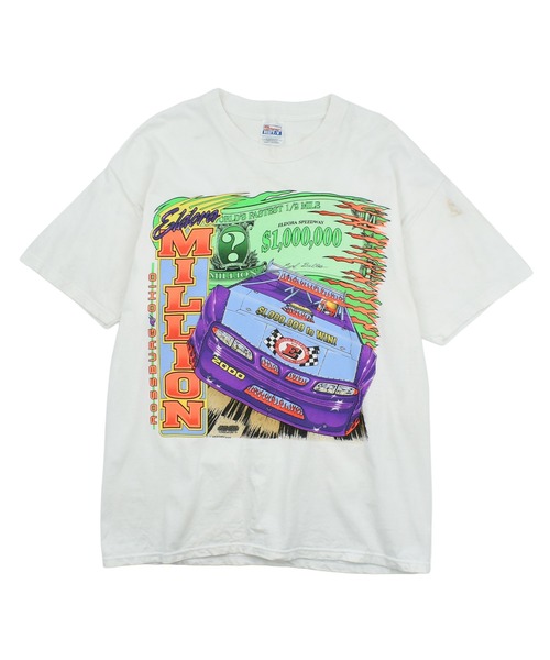 LABORATORY R(ラボラトリーアール)の「【USED】Y2K Hanes “Eldora Million” レーシング Tシャツ(Tシャツ/カットソー・メンズ・ホワイト・LARGE)」の1枚目の写真