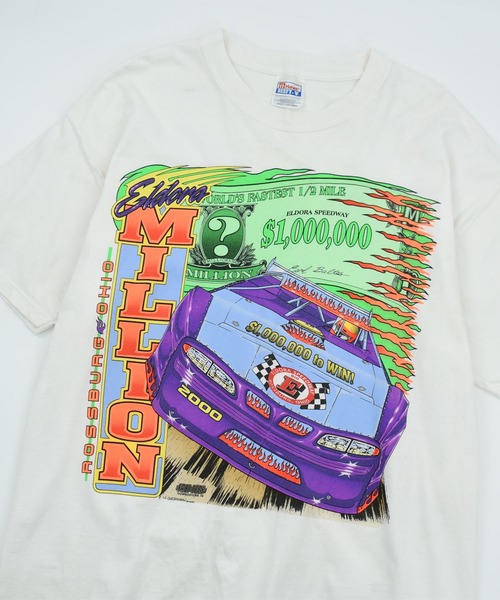 LABORATORY R(ラボラトリーアール)の「【USED】Y2K Hanes “Eldora Million” レーシング Tシャツ(Tシャツ/カットソー・メンズ・ホワイト・LARGE)」の2枚目の写真
