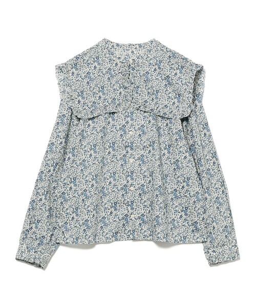 BEAMS BOY（ビームスボーイ）の「【1/15再値下げ】リバティ デタッチ フリルカラー シャツ（シャツ/ブラウス・レディース・ブラウン/ブルー・ONE SIZE）」の9枚目の写真