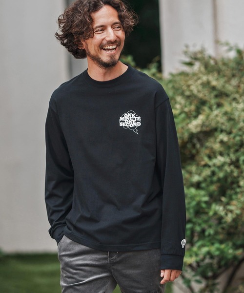 1minute 1second(ワンミニットワンセカンド)の「mlt5296-long sleeve t-shirt with speech bubble ロングスリーブTシャツ(Tシャツ/カットソー・メンズ・ホワイト×ブラック/ブラック×ホワイト/ホワイト×ピンク・S/M/L/XL)」の3枚目の写真