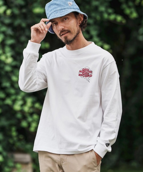1minute 1second(ワンミニットワンセカンド)の「mlt5296-long sleeve t-shirt with speech bubble ロングスリーブTシャツ(Tシャツ/カットソー・メンズ・ホワイト×ブラック/ブラック×ホワイト/ホワイト×ピンク・S/M/L/XL)」の4枚目の写真