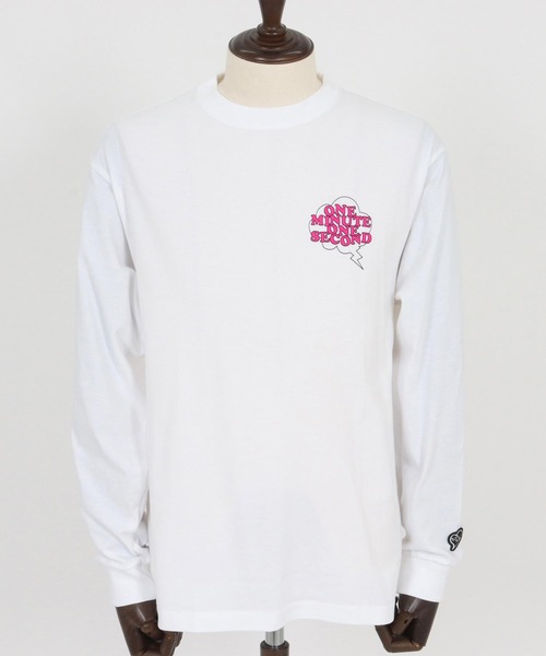 1minute 1second(ワンミニットワンセカンド)の「mlt5296-long sleeve t-shirt with speech bubble ロングスリーブTシャツ(Tシャツ/カットソー・メンズ・ホワイト×ブラック/ブラック×ホワイト/ホワイト×ピンク・S/M/L/XL)」の20枚目の写真