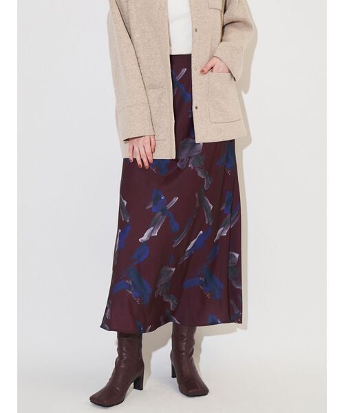 ELENDEEK（エレンディーク）の「オーレグリントナロースカート（スカート・レディース・ボルドー/ブラウン/アイボリー・01/02）」の3枚目の写真