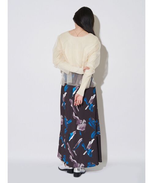 ELENDEEK（エレンディーク）の「オーレグリントナロースカート（スカート・レディース・ボルドー/ブラウン/アイボリー・01/02）」の8枚目の写真