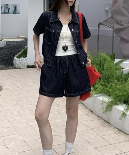 FAVORITO(ファヴォリート)の「デニムセットアップ(セットアップ・レディース・ダークブルー・M/L/XL)」の8枚目の写真