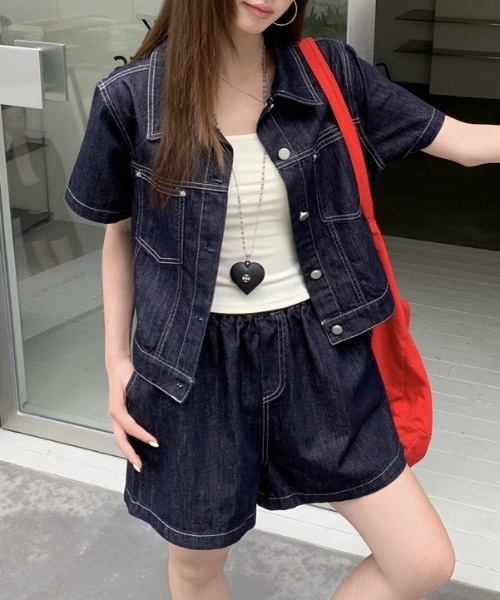FAVORITO(ファヴォリート)の「デニムセットアップ(セットアップ・レディース・ダークブルー・M/L/XL)」の9枚目の写真