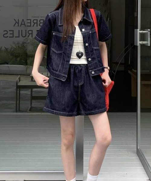FAVORITO(ファヴォリート)の「デニムセットアップ(セットアップ・レディース・ダークブルー・M/L/XL)」の10枚目の写真