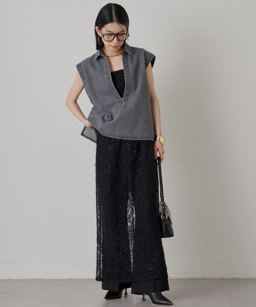 LOUNGEDRESS（ラウンジドレス）の「シアーレースキャミワンピース