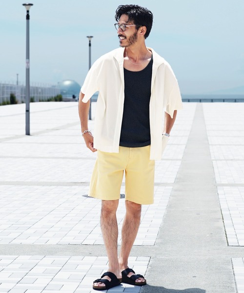 jiggys shop(ジギーズショップ)の「羽織り専用 ボタンレス 半袖 シャツ(シャツ/ブラウス・メンズ・ブラック/ホワイト/オレンジ・MEDIUM/LARGE/X-LARGE)」の9枚目の写真