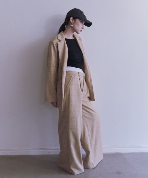 HONEY MI HONEY(ハニーミーハニー)の「check double waist pants(スラックス・レディース・グレー/ベージュ・FREE)」の11枚目の写真