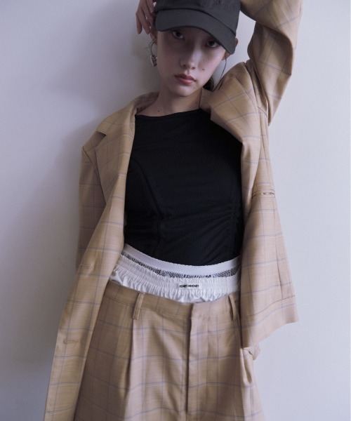 HONEY MI HONEY(ハニーミーハニー)の「check double waist pants(スラックス・レディース・グレー/ベージュ・FREE)」の14枚目の写真