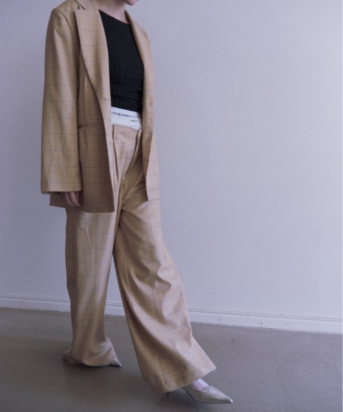 HONEY MI HONEY(ハニーミーハニー)の「check double waist pants(スラックス・レディース・グレー/ベージュ・FREE)」の12枚目の写真