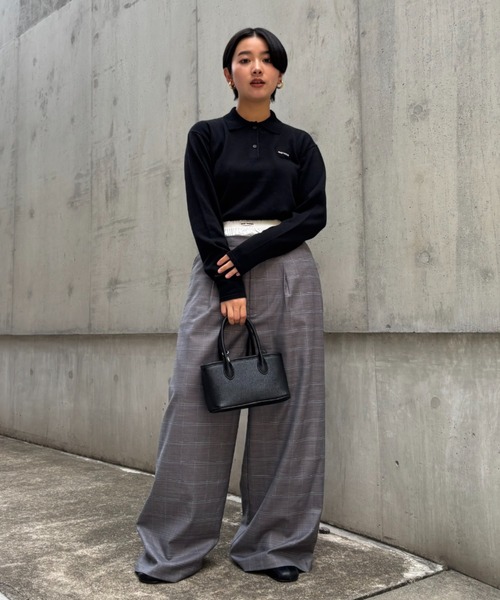 HONEY MI HONEY(ハニーミーハニー)の「check double waist pants(スラックス・レディース・グレー/ベージュ・FREE)」の17枚目の写真