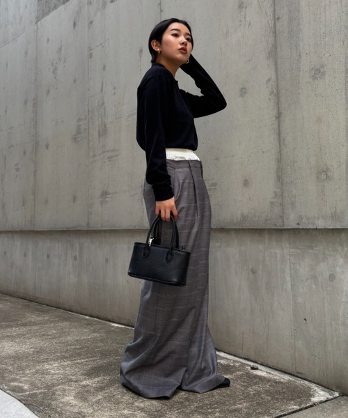 HONEY MI HONEY(ハニーミーハニー)の「check double waist pants(スラックス・レディース・グレー/ベージュ・FREE)」の18枚目の写真