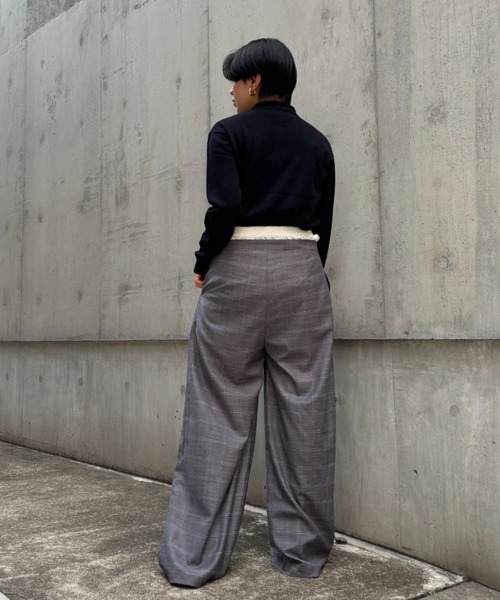 HONEY MI HONEY(ハニーミーハニー)の「check double waist pants(スラックス・レディース・グレー/ベージュ・FREE)」の19枚目の写真