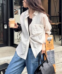 fredy emue | ストライプシアーシャツ(シャツ/ブラウス)