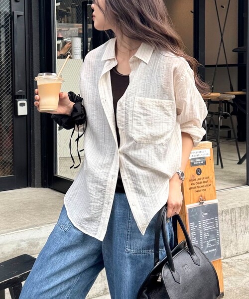 FENDI ストライプ シアー シャツブラウス fredy emue（フレディエミュ）の「ストライプシアーシャツ（シャツ