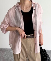 fredy emue | ストライプシアーシャツ(シャツ/ブラウス)