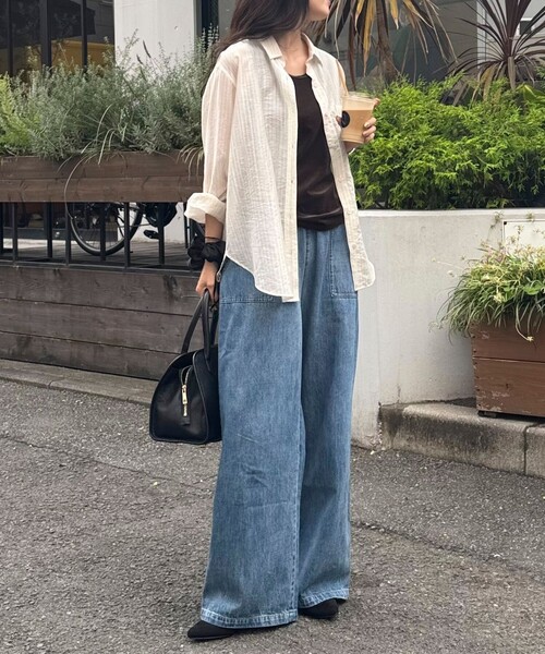 fredy emue(フレディエミュ)の「ストライプシアーシャツ(シャツ/ブラウス・レディース・ピンク系その他/ブルー系その他/ホワイト系その他・38)」の5枚目の写真