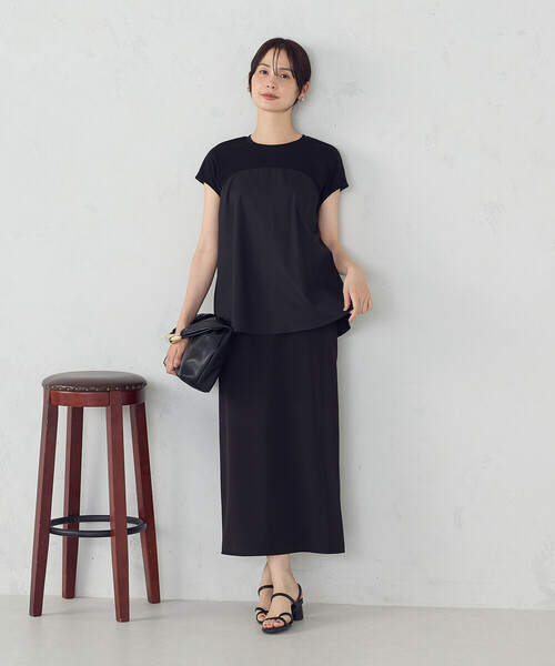 2023ssコムコムカットソー Y's BORN PRODUCT] COTTON TWILL FRONT POCKET DRESS(XS Blue