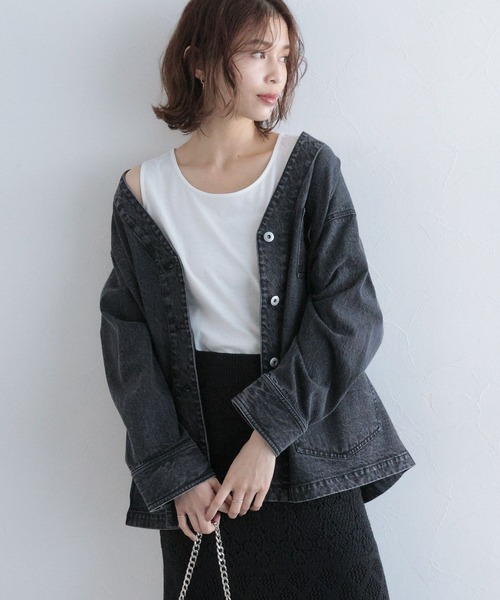 studio CLIP(スタディオクリップ)の「コットンレイヤードタンクトップ(タンクトップ・レディース・ライトブルー/ネイビー/オフホワイト/ブラック/ラベンダー/ブラウン・LARGE/MEDIUM)」の1枚目の写真