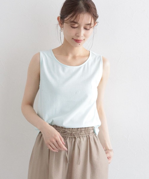 studio CLIP(スタディオクリップ)の「コットンレイヤードタンクトップ(タンクトップ・レディース・ライトブルー/ネイビー/オフホワイト/ブラック/ラベンダー/ブラウン・LARGE/MEDIUM)」の4枚目の写真