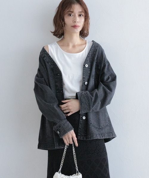 studio CLIP(スタディオクリップ)の「コットンレイヤードタンクトップ(タンクトップ・レディース・ライトブルー/ネイビー/オフホワイト/ブラック/ラベンダー/ブラウン・LARGE/MEDIUM)」の7枚目の写真