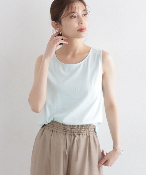 studio CLIP(スタディオクリップ)の「コットンレイヤードタンクトップ(タンクトップ・レディース・ライトブルー/ネイビー/オフホワイト/ブラック/ラベンダー/ブラウン・LARGE/MEDIUM)」の13枚目の写真
