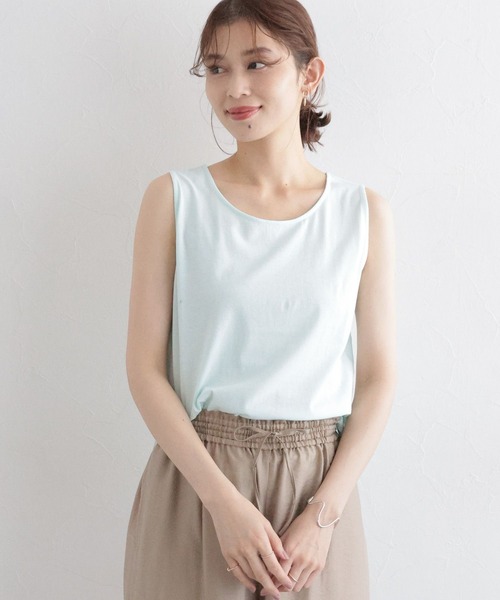 studio CLIP(スタディオクリップ)の「コットンレイヤードタンクトップ(タンクトップ・レディース・ライトブルー/ネイビー/オフホワイト/ブラック/ラベンダー/ブラウン・LARGE/MEDIUM)」の14枚目の写真