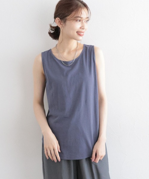 studio CLIP(スタディオクリップ)の「コットンレイヤードタンクトップ(タンクトップ・レディース・ライトブルー/ネイビー/オフホワイト/ブラック/ラベンダー/ブラウン・LARGE/MEDIUM)」の19枚目の写真