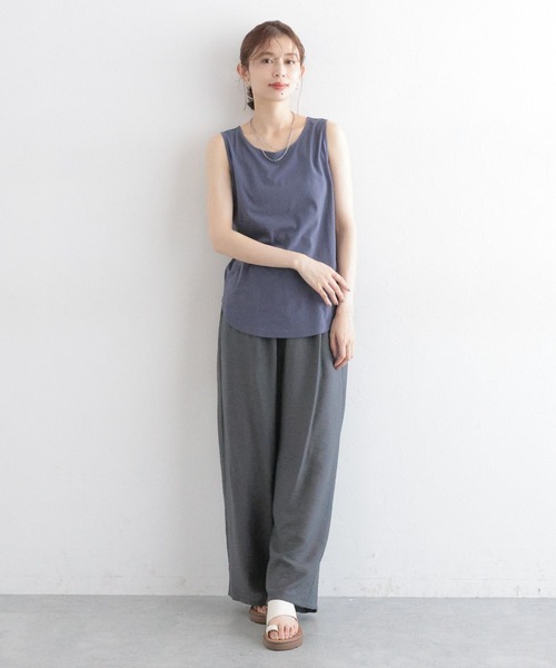 studio CLIP(スタディオクリップ)の「コットンレイヤードタンクトップ(タンクトップ・レディース・ライトブルー/ネイビー/オフホワイト/ブラック/ラベンダー/ブラウン・LARGE/MEDIUM)」の20枚目の写真