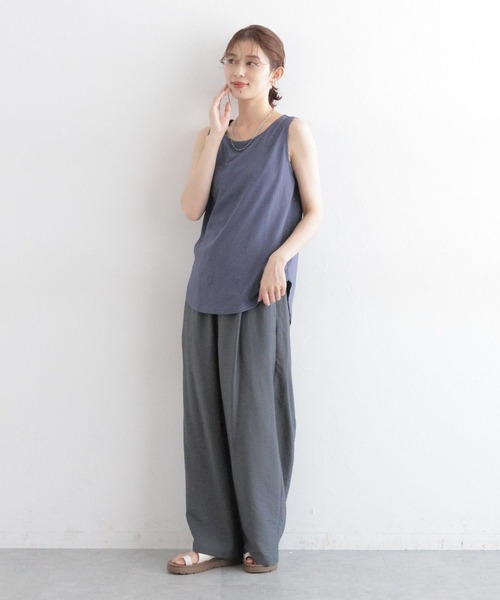 studio CLIP(スタディオクリップ)の「コットンレイヤードタンクトップ(タンクトップ・レディース・ライトブルー/ネイビー/オフホワイト/ブラック/ラベンダー/ブラウン・LARGE/MEDIUM)」の22枚目の写真