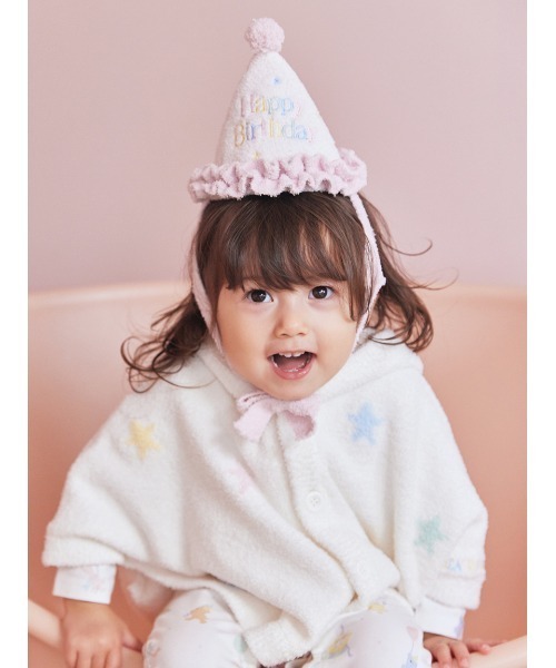 gelato pique（ジェラートピケ）の「【BABY】エアリーモコアニバーサリーハット（その他ベビーウェア・キッズ・オフホワイト/ピンク・F）」の4枚目の写真