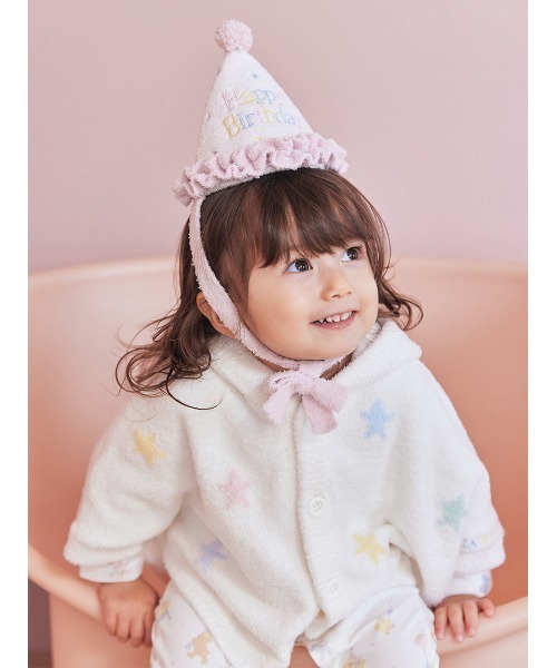 gelato pique（ジェラートピケ）の「【BABY】エアリーモコアニバーサリーハット（その他ベビーウェア・キッズ・オフホワイト/ピンク・F）」の5枚目の写真