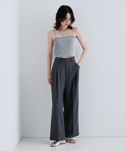 GALLEST(ギャレスト)の「【一部店舗限定】カップ付きラメキャミソール(タンクトップ・レディース・シルバー/ホワイト/ブラウン系その他/ブラック・38)」の5枚目の写真