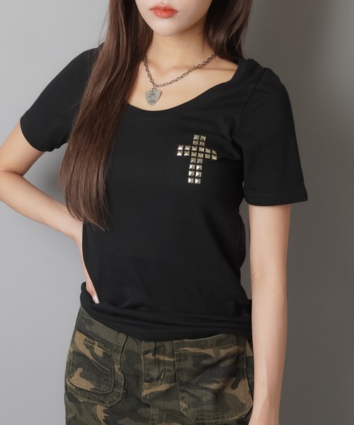 平成半袖Tシャツ/スタッズクロス（Tシャツ/カットソー）｜SPINNS