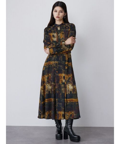 ニュアンスパターンマキシワンピース（ワンピース）｜MURUA（ムルーア