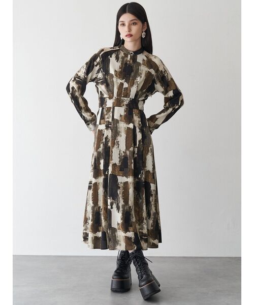 ニュアンスパターンマキシワンピース（ワンピース）｜MURUA（ムルーア