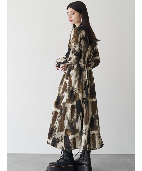 MURUA(ムルーア)の「ニュアンスパターンマキシワンピース(ワンピース・レディース・ブラック/ホワイト・FREE)」の10枚目の写真