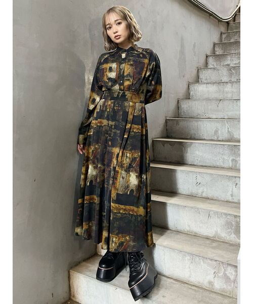 ニュアンスパターンマキシワンピース（ワンピース）｜MURUA（ムルーア