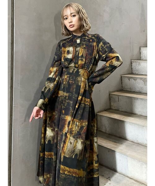 MURUA(ムルーア)の「ニュアンスパターンマキシワンピース(ワンピース・レディース・ブラック/ホワイト・FREE)」の15枚目の写真