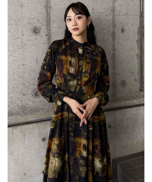 ニュアンスパターンマキシワンピース（ワンピース）｜MURUA（ムルーア