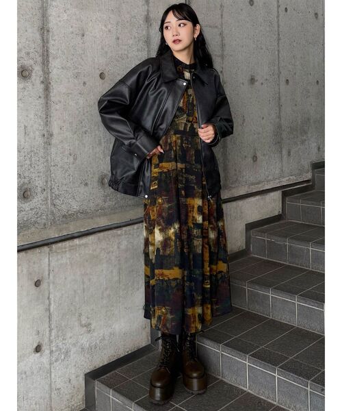 ムー ニュアンスパターンマキシワンピース（ワンピース）｜MURUA（ムルーア