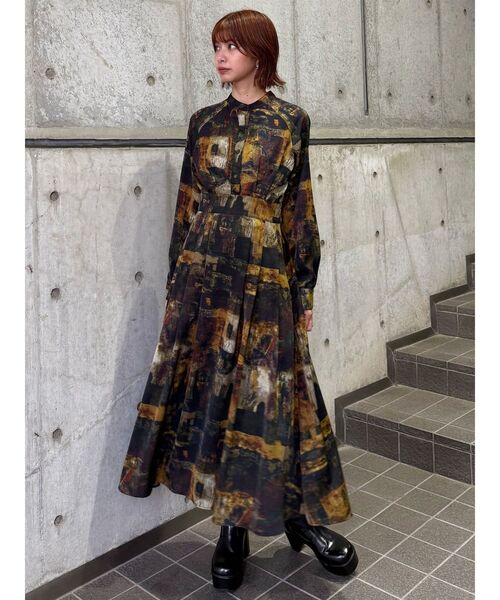 MURUA ニュアンスパターンマキシワンピース ニュアンスパターンマキシワンピース（ワンピース）｜MURUA（ムルーア